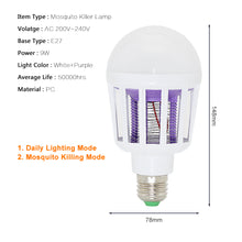 Load image into Gallery viewer, LED Mosquito Killer Lamps 220V 240V Indoor and Outdoor Solar Anti Mosquito Repellent Bug Zapper