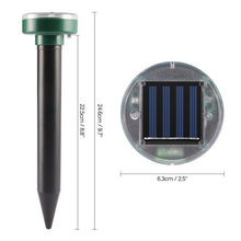 Load image into Gallery viewer, 4 Pack Solar Powered Pest Reject Ultrasonic Sonic Mouse Mole Insect Pest Rodent Repellent LED Light
